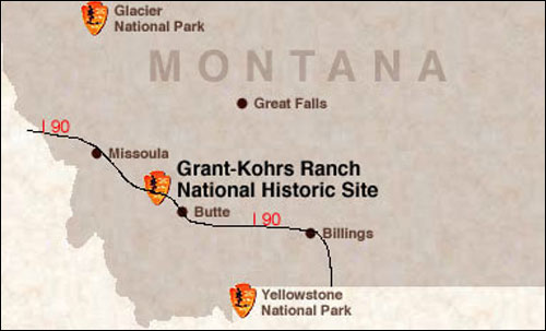 Grant-Kohrs Ranch National Historic Site, Montana Map